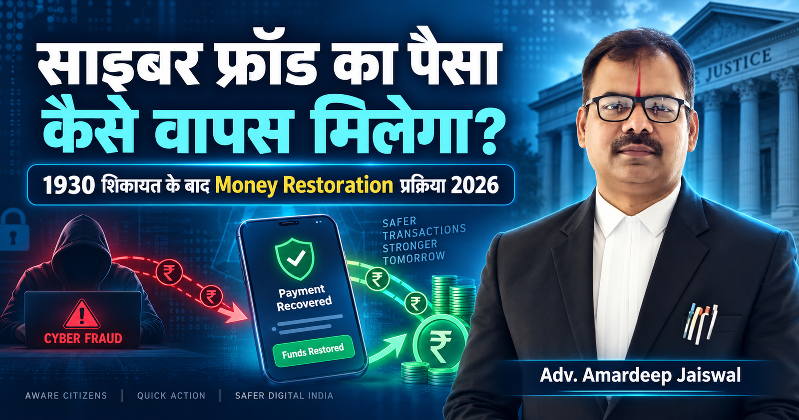 1930 पर शिकायत के बाद साइबर फ्रॉड का पैसा कैसे वापस मिलेगा? 2026 Money Restoration प्रक्रिया